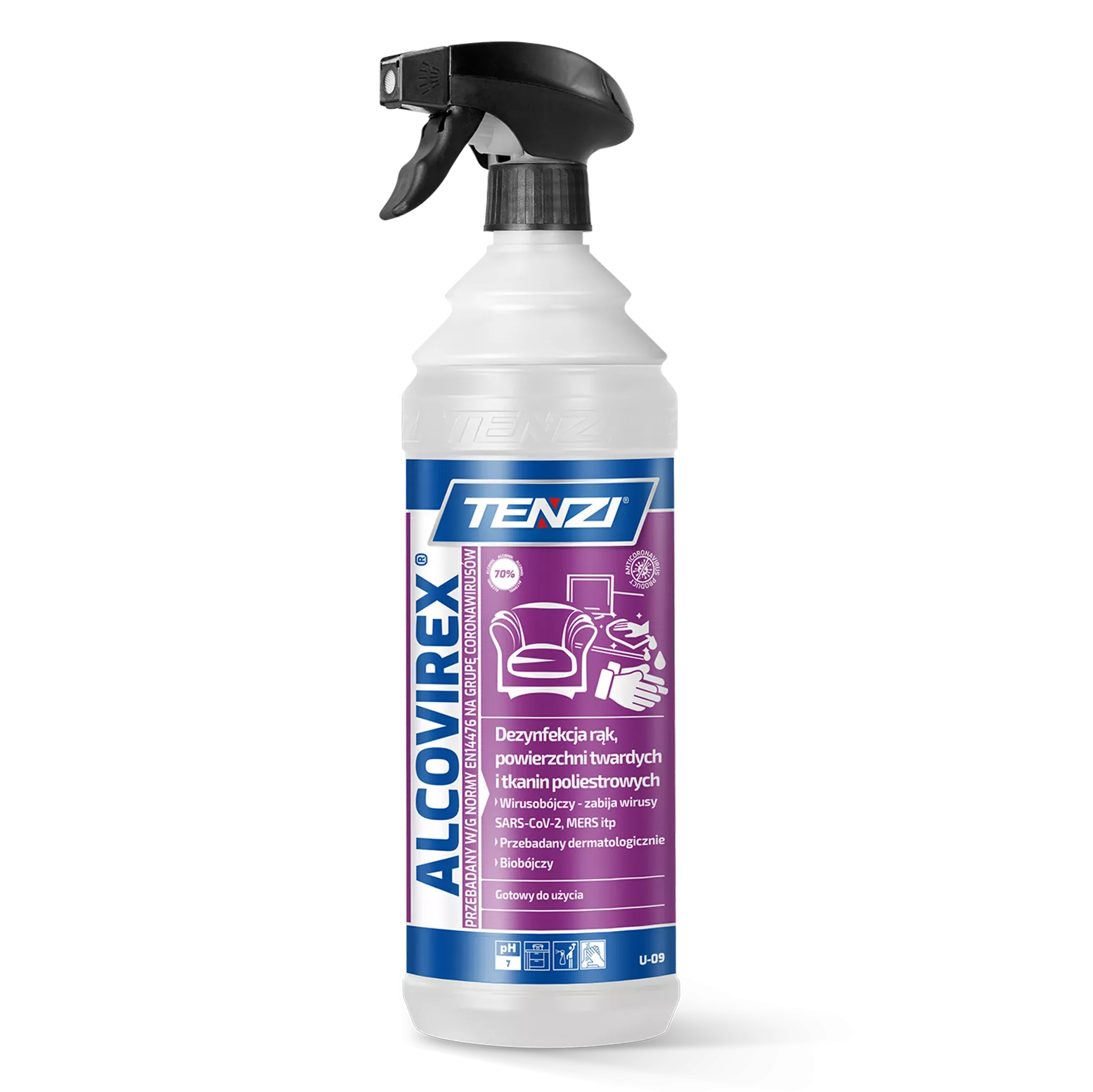 alcovirex-1l-2 TENZI ALCOViREX - Oppervlaktedesinfectie - Antiviraal en antibacterieel - 1L - Afbeelding 1