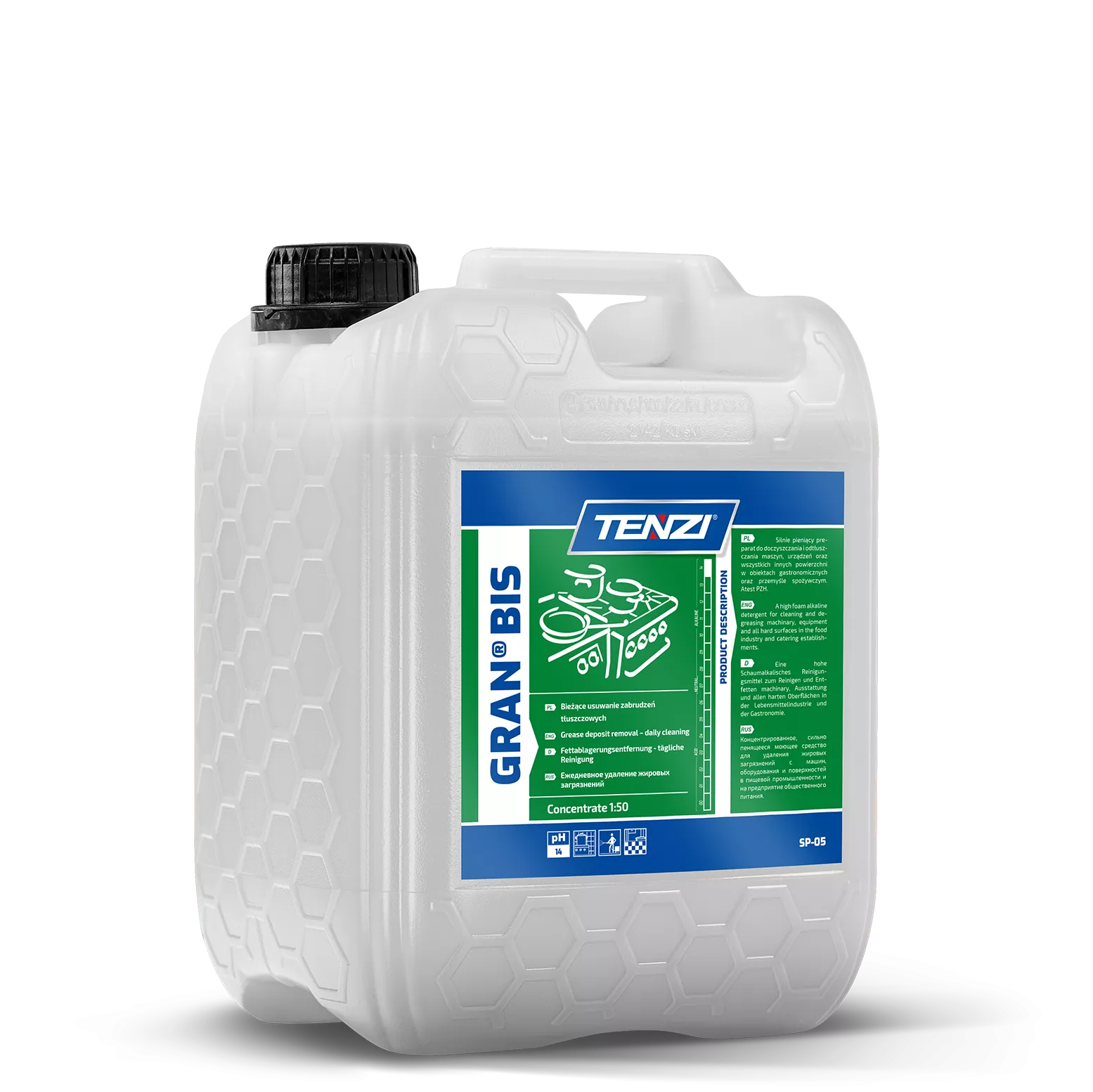 gran-bis-10l TENZI Gran Bis - Gastro-ontvetter - Reinigingsvloeistof voor horeca- en voedingsindustrieapparatuur - 10L - Afbeelding 1