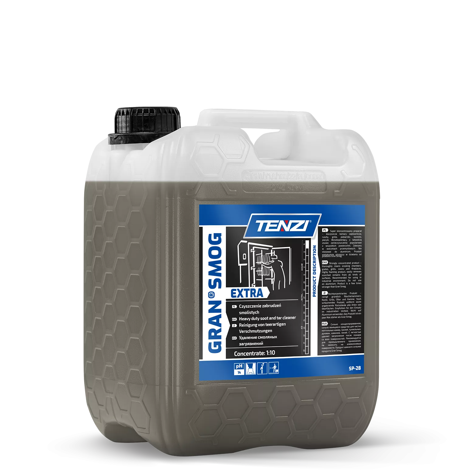 gran-smog-extra-10l TENZI Gran Smog Extra - Vet-, roet- en teerverwijderaar voor ovens - Sterk concentraat - 10L - Afbeelding 1
