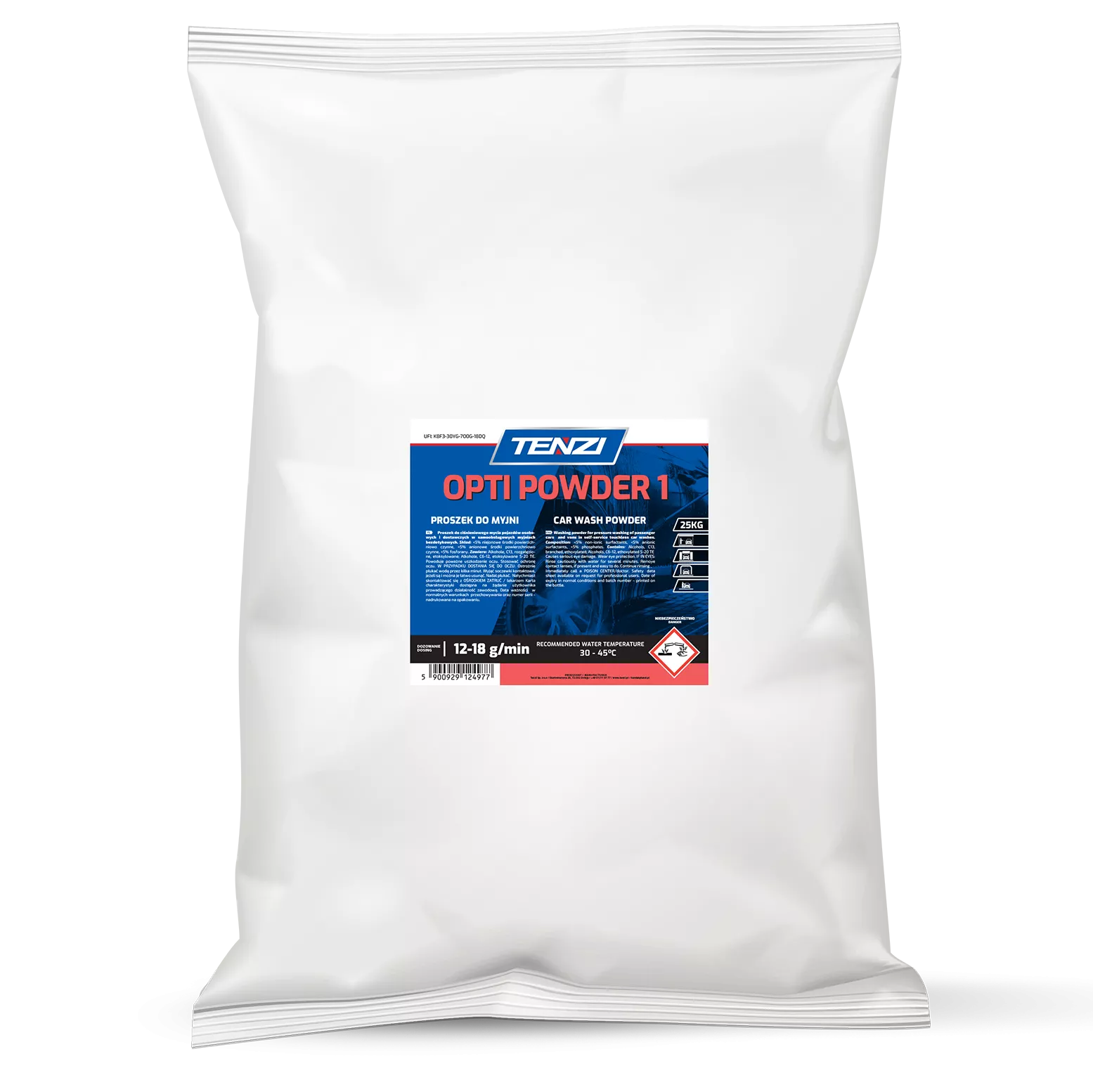 opti-powder-1-25-kg TENZI Opti Powder 1 - Poeder voor touchless wasstraten - Auto- en vrachtwagenwas - 25 kg - Afbeelding 1