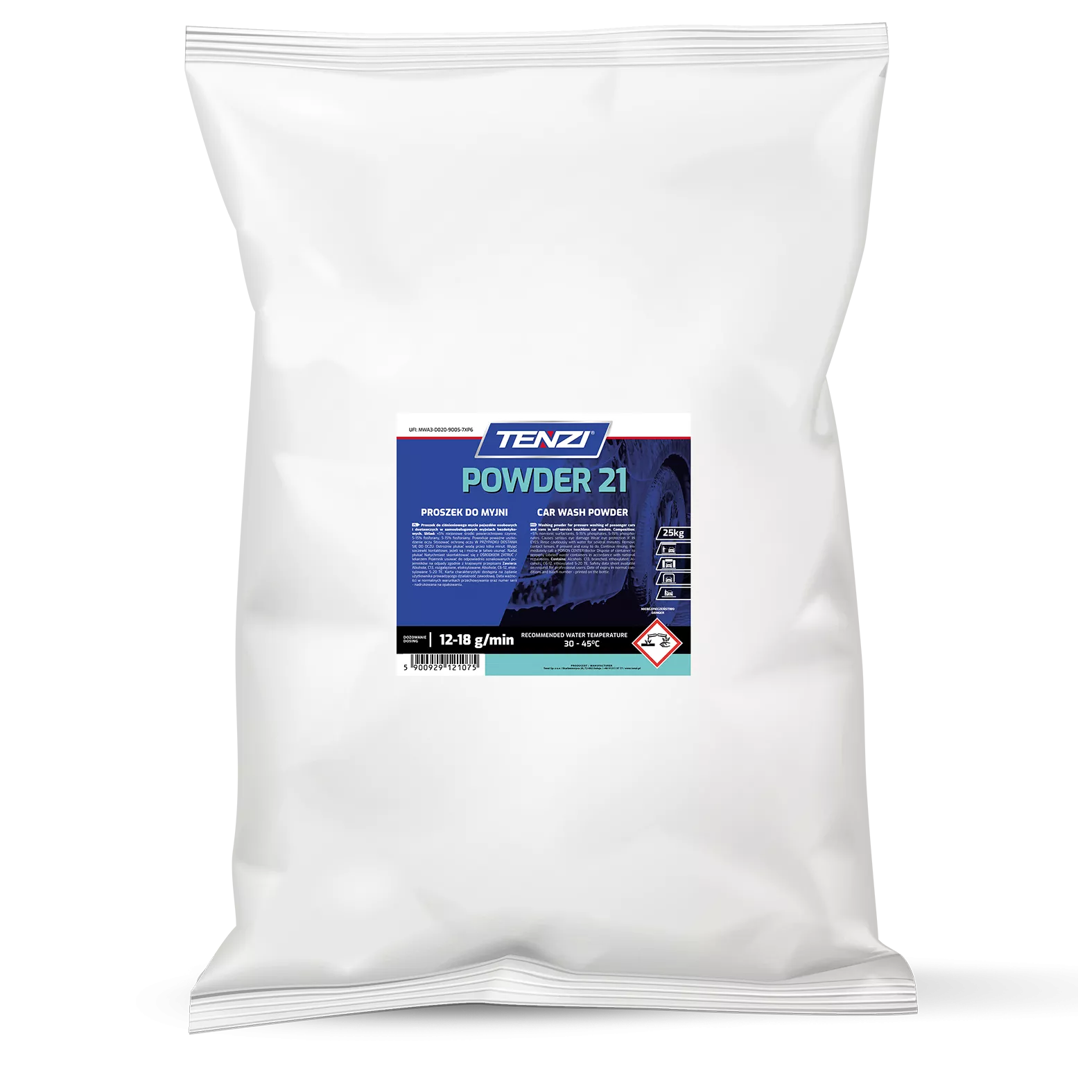 proszek-powder-21-25-kg TENZI POWDER 21 - Poeder voor touchless wasstraten - Autowassen onder hoge druk - 25 kg - Afbeelding 1