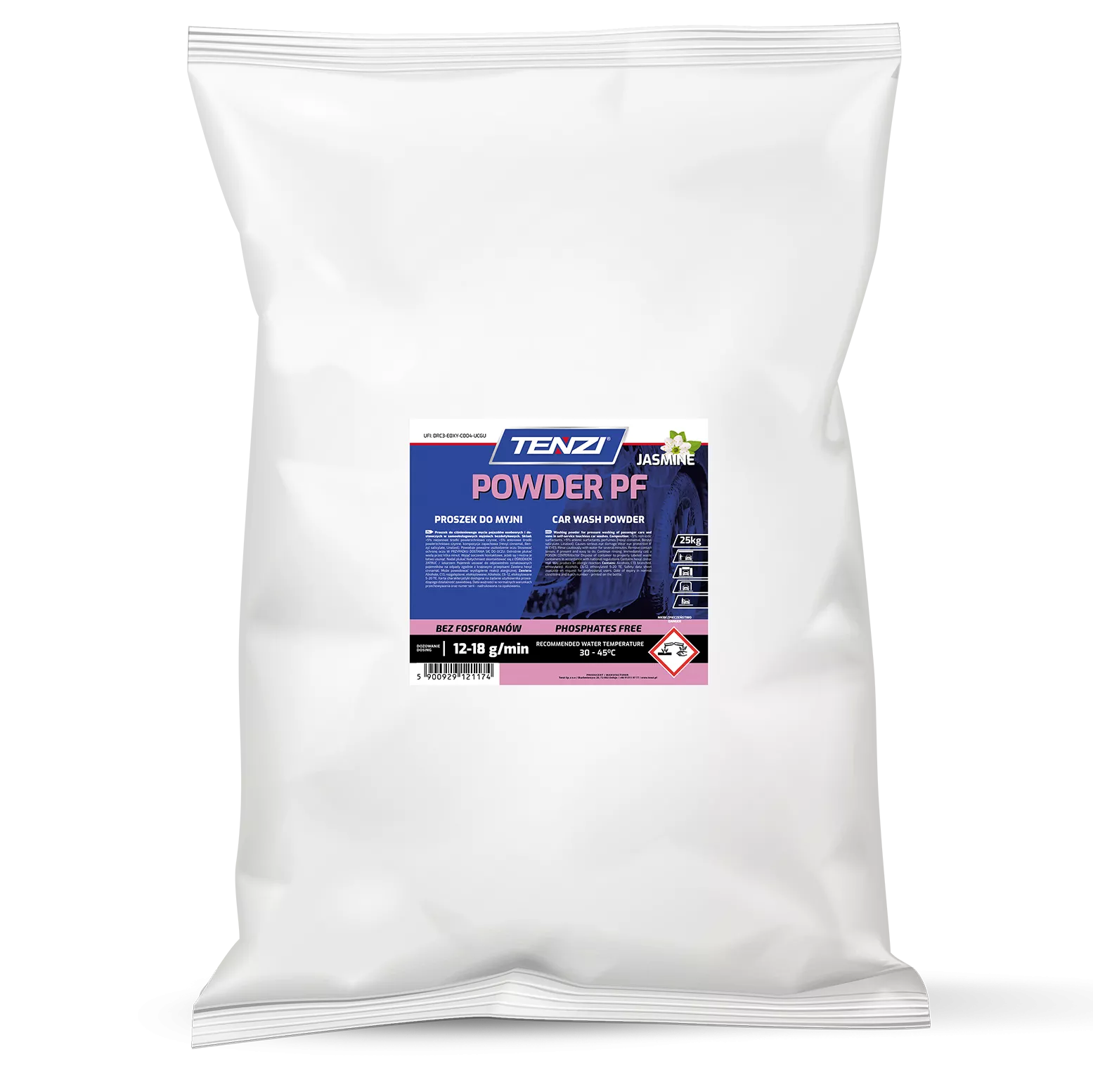 proszek-powder-pf-jasmine-25-kg TENZI POWDER PF JASMINE met jasmijngeur - Wasmiddelpoeder voor touchless wasstraten - 25KG - Afbeelding 1