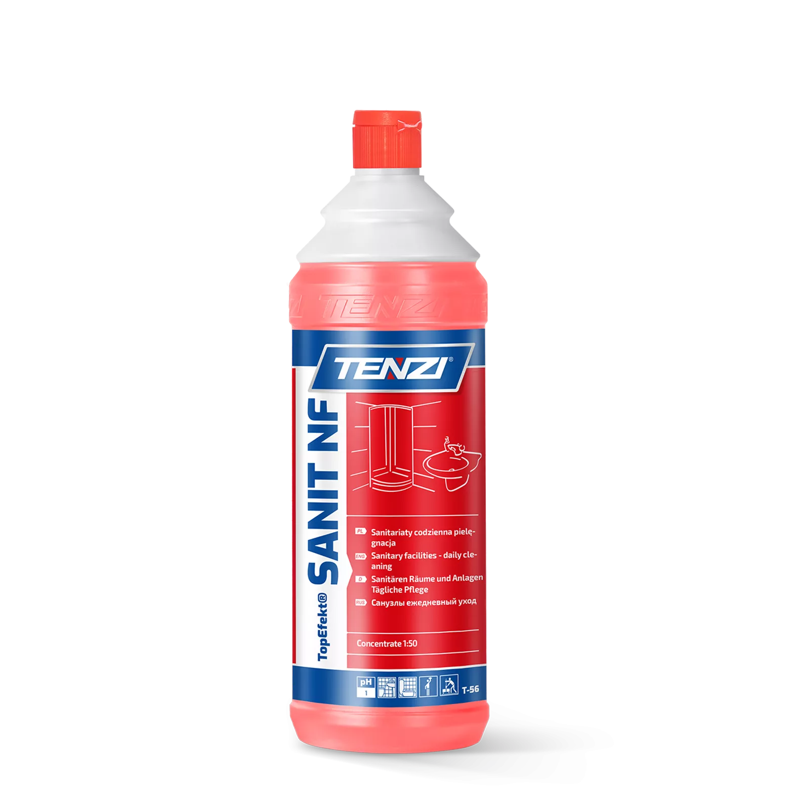 sanit-nf-1l TENZI SANIT NF - Laagschuimende sanitairreiniger – Concentraat – 1L - Afbeelding 1