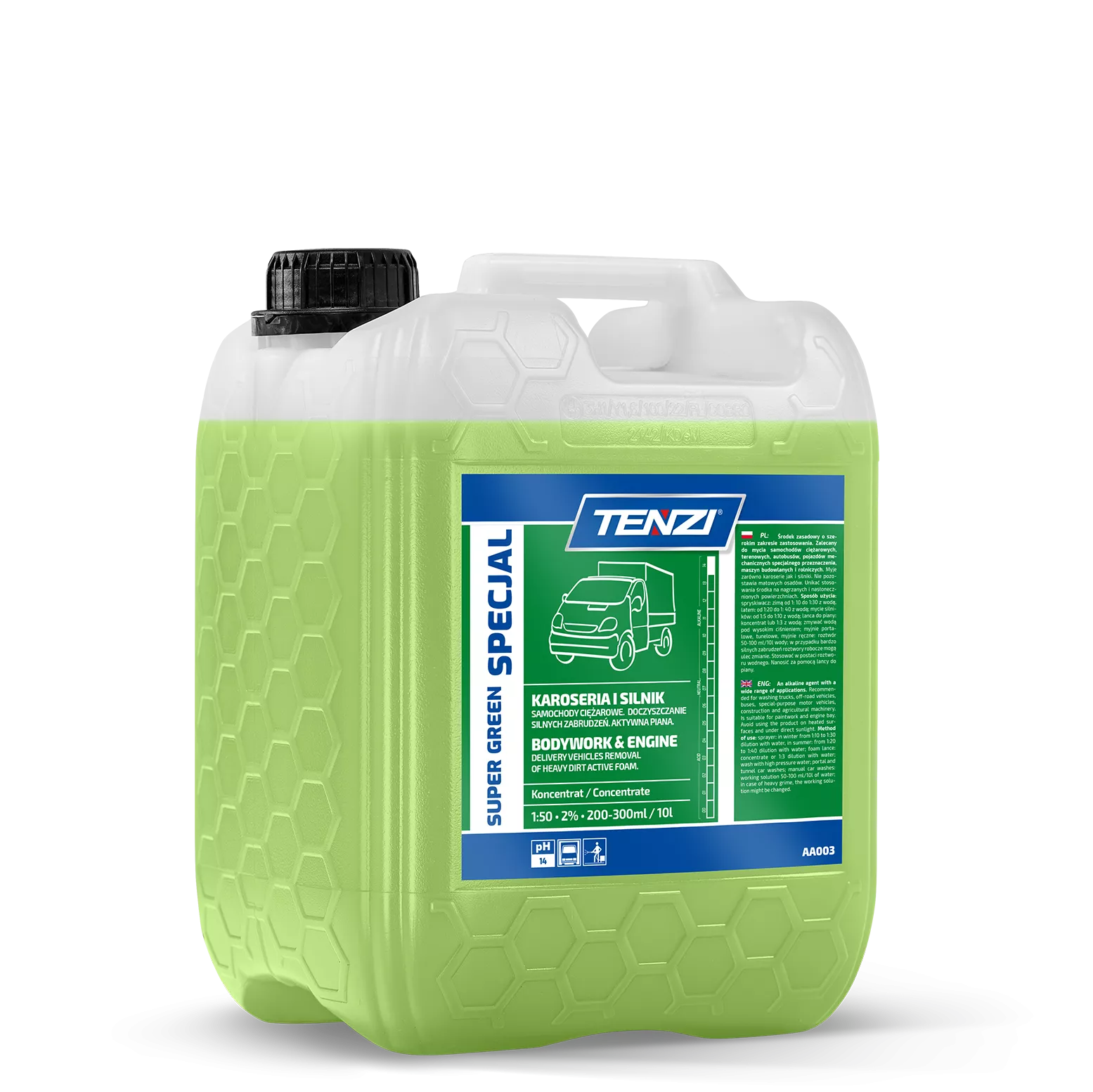 super-green-specjal-10l TENZI Super Green Specjal - Reinigingsmiddel voor vrachtwagens, bussen, landbouwmachines - 10L - Afbeelding 1