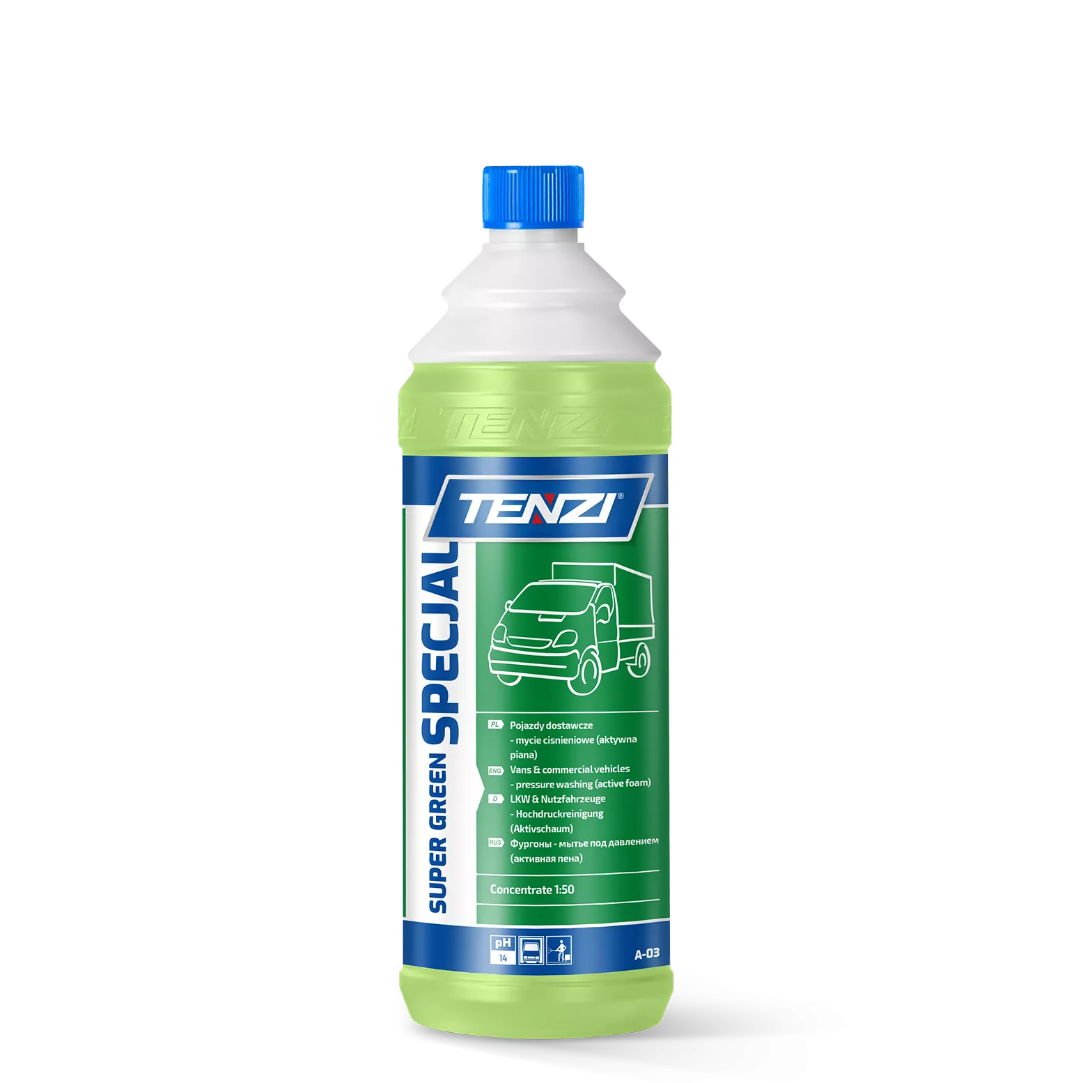 super-green-specjal-1l TENZI Super Green Specjal - Reinigingsmiddel voor vrachtwagens, bussen, landbouwmachines - 1L - Afbeelding 1