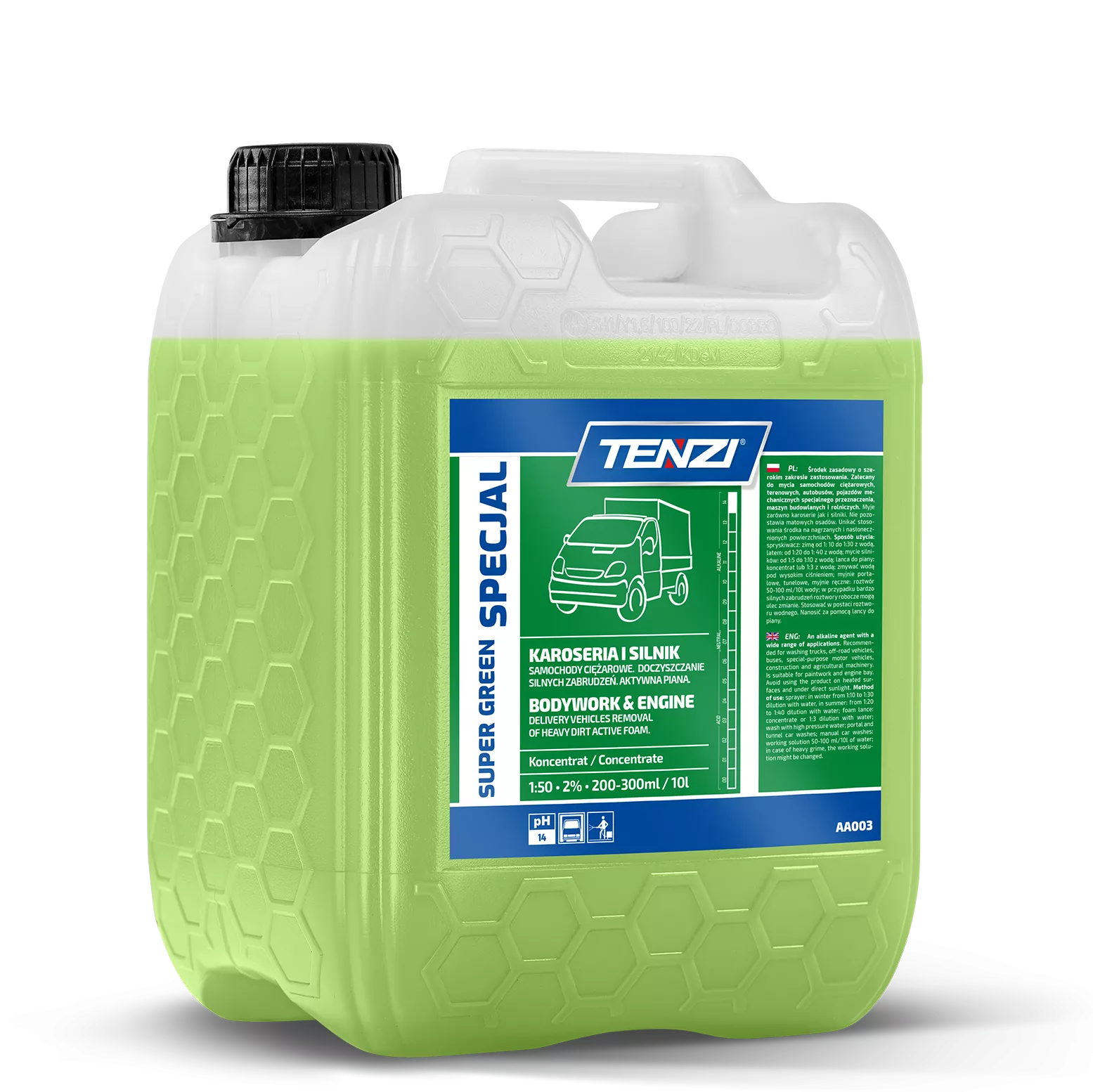 super-green-specjal-20l TENZI Super Green Specjal - Reinigingsmiddel voor vrachtwagens, bussen, landbouwmachines - 20L - Afbeelding 1