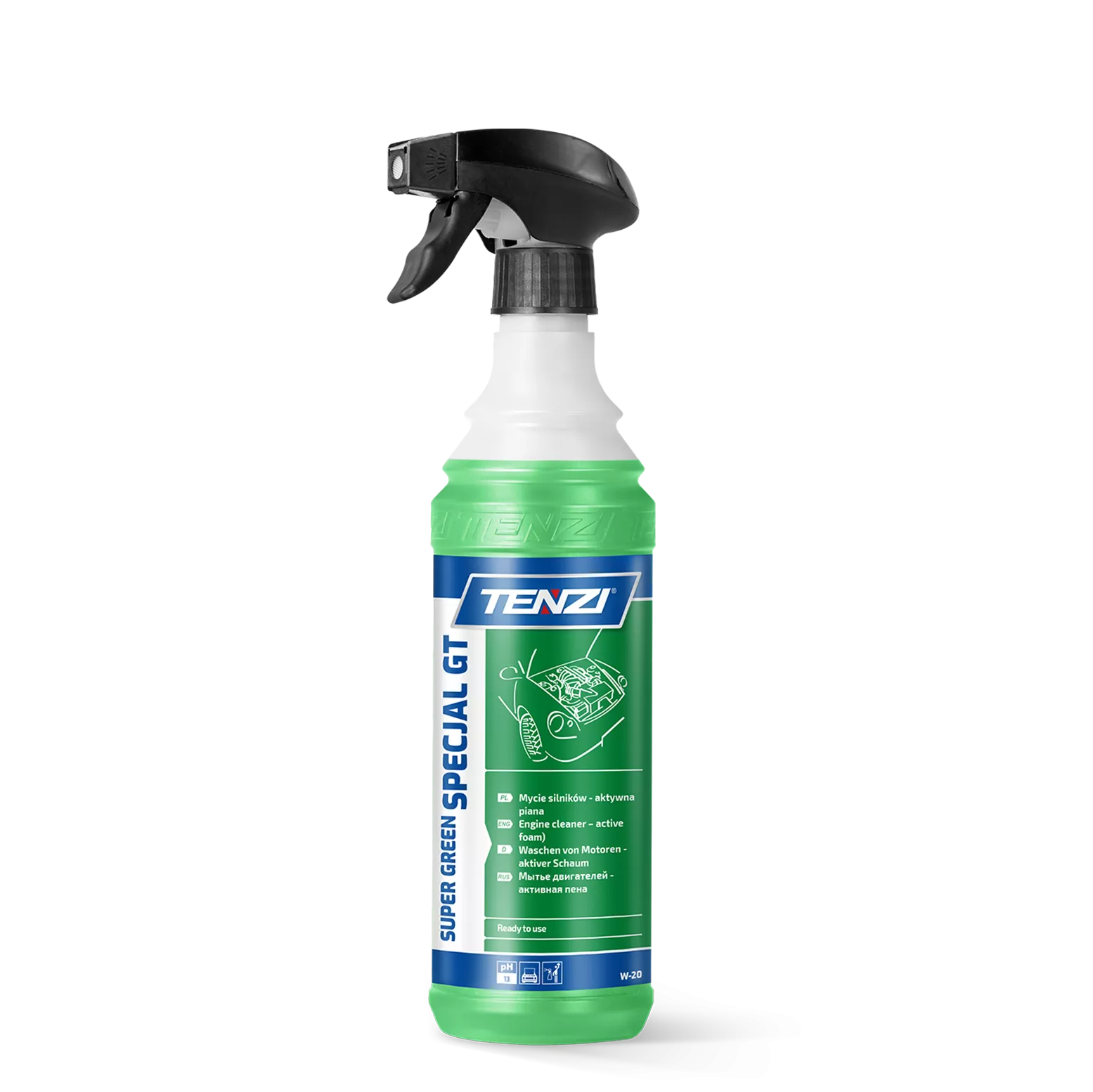 super-green-specjal-gt-06l TENZI Super Green Specjal GT - Motorreiniger - Voor Vrachtwagens, Bussen, Landbouwmachines – Kant-en-klaar – 0,6L - Afbeelding 1
