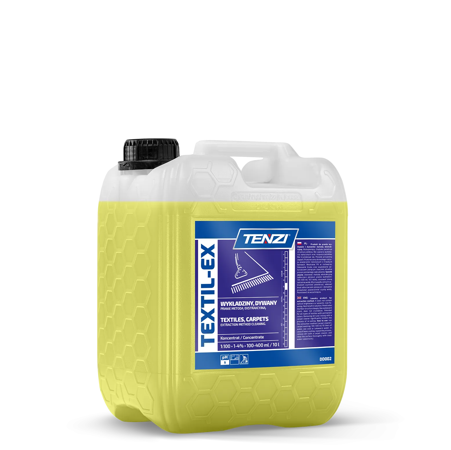 textil-ex-5l TENZI Textil-Ex - Vloeistof voor het reinigen van tapijten, bekleding en vloerkleden met extractiemachine - 5L - Afbeelding 1