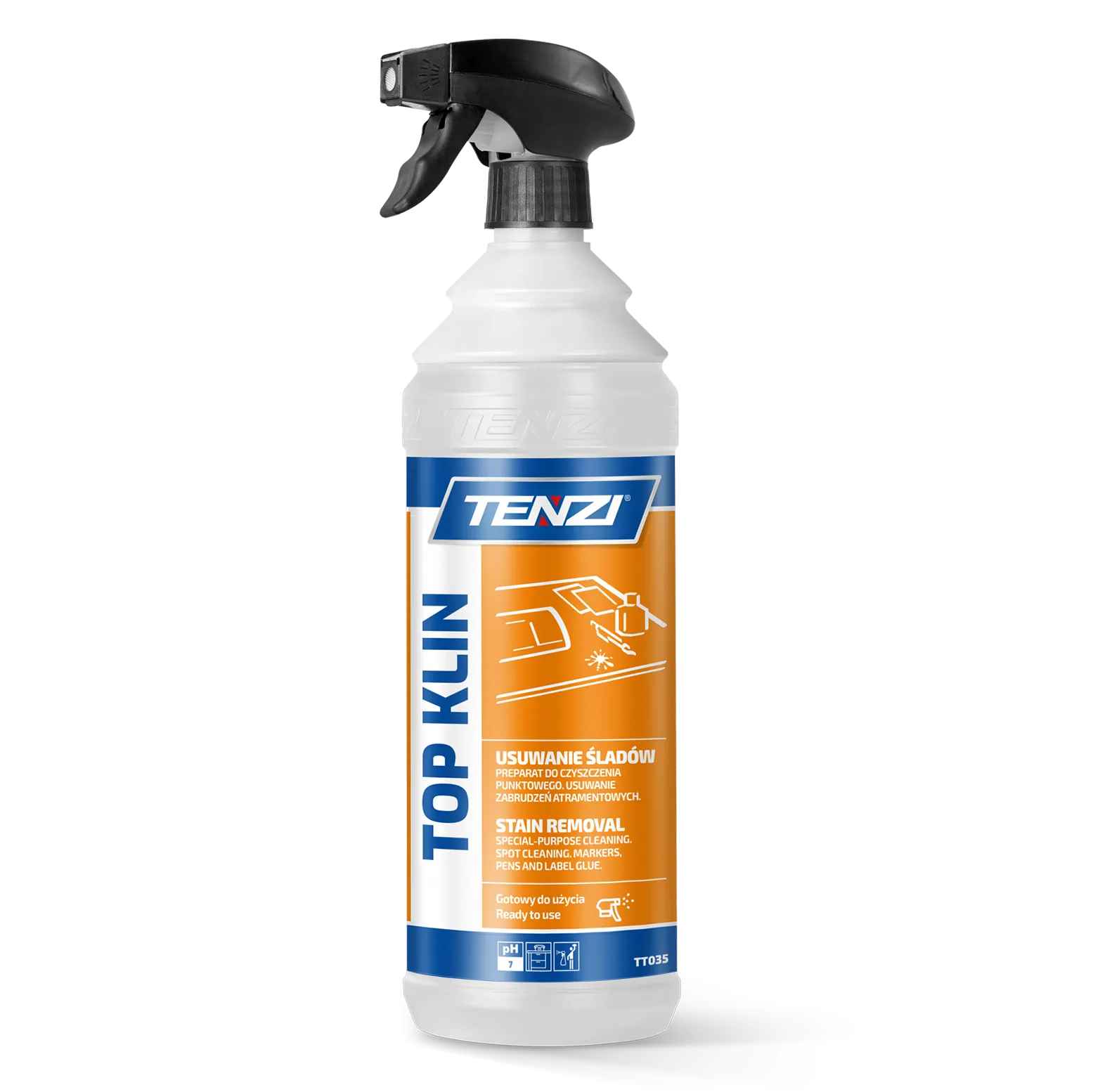 top-klin-1l TENZI Top KLIN - Reinigingsmiddel voor scholen en kantoren – Verwijdert vlekken van inkt, potlood, pen, bepaalde verf – 1L - Afbeelding 1